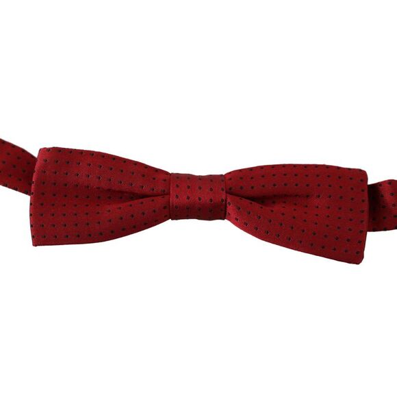 Dolce & Gabbana Red Dotted Silk Adjustable Neck Papillon Bow Men's Tie - Picture 2 of 2